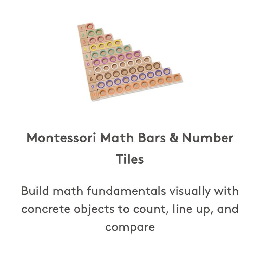 Lovevery Math Bars & Number Tiles and Number Sense Nature Counters